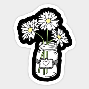 Mason Jar With Flowers Sticker